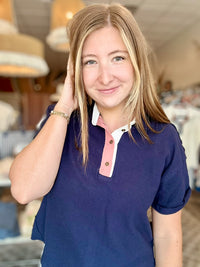 Trisha Polo-Bluivy-R3vel Threads, Women's Fashion Boutique, Located in Hudsonville, Michigan