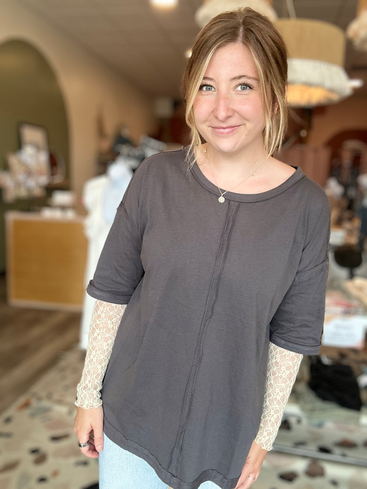 Maeve Top-mustard seed-R3vel Threads, Women's Fashion Boutique, Located in Hudsonville, Michigan