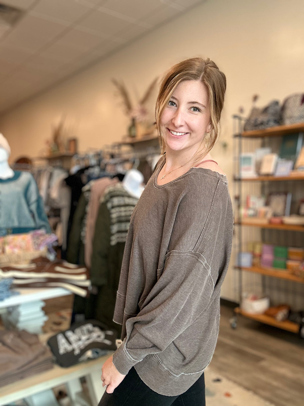 Rose Longsleeve-mono b-R3vel Threads, Women's Fashion Boutique, Located in Hudsonville, Michigan