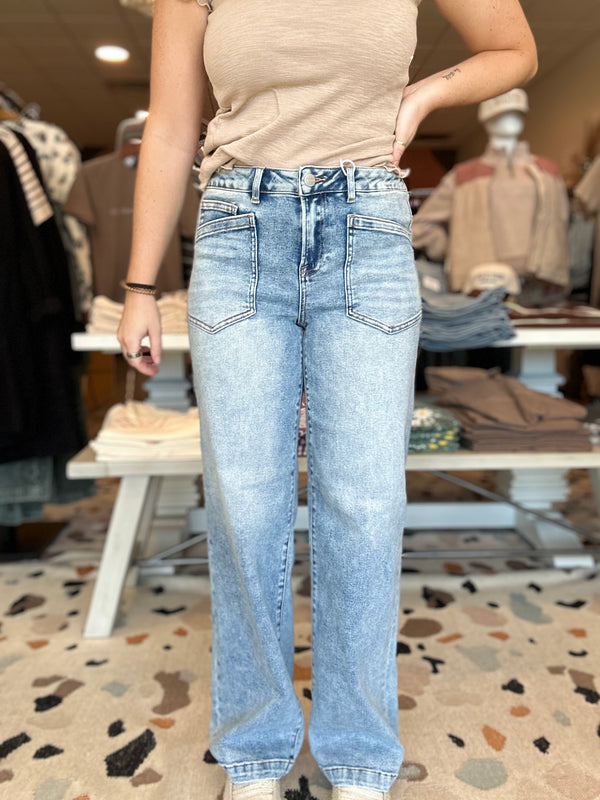 Joelle Relaxed Denim-Risen-R3vel Threads, Women's Fashion Boutique, Located in Hudsonville, Michigan