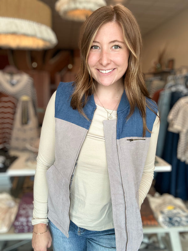 Corrine Vest-Hem & Thread-R3vel Threads, Women's Fashion Boutique, Located in Hudsonville, Michigan