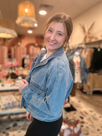 Sydney Denim Jacket-Risen-R3vel Threads, Women's Fashion Boutique, Located in Hudsonville, Michigan