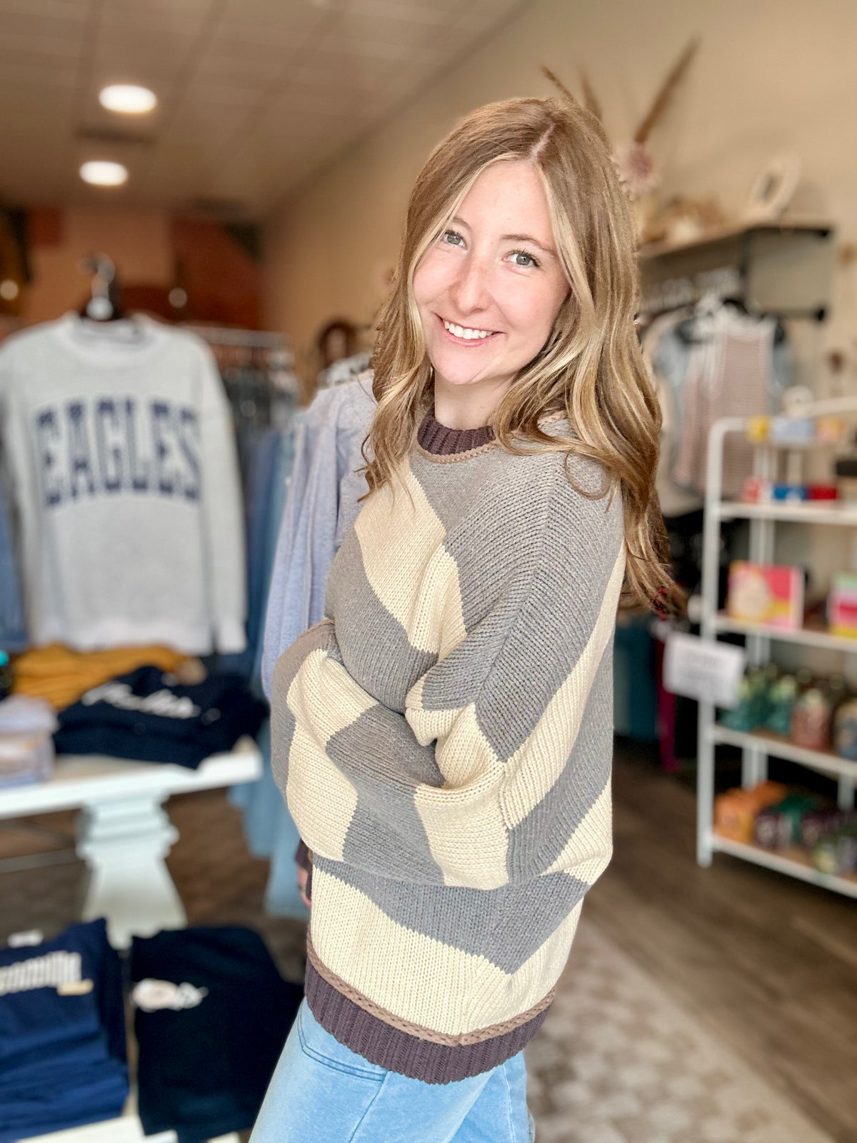 Jones Sweater-Blu Pepper-R3vel Threads, Women's Fashion Boutique, Located in Hudsonville, Michigan