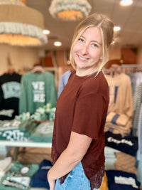 Faith Top-Brown-Les Amis-R3vel Threads, Women's Fashion Boutique, Located in Hudsonville, Michigan