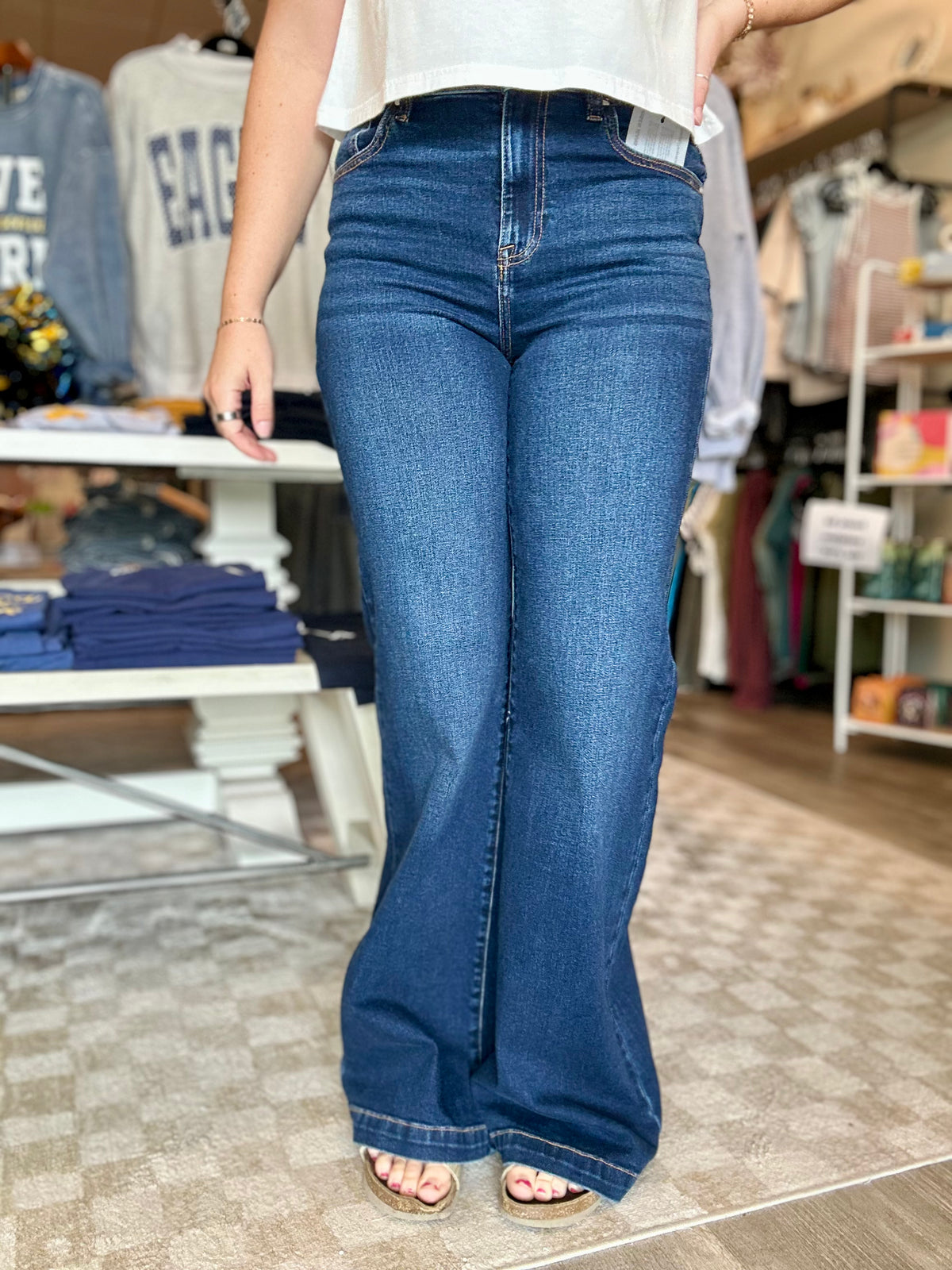 Sally Wide Leg Jeans-Risen-R3vel Threads, Women's Fashion Boutique, Located in Hudsonville, Michigan