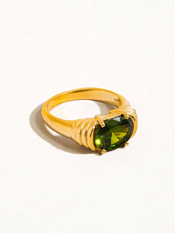 Verna 18K Gold Non-Tarnish Rhinestone Ring-Flânerie by MAIQ-R3vel Threads, Women's Fashion Boutique, Located in Hudsonville, Michigan