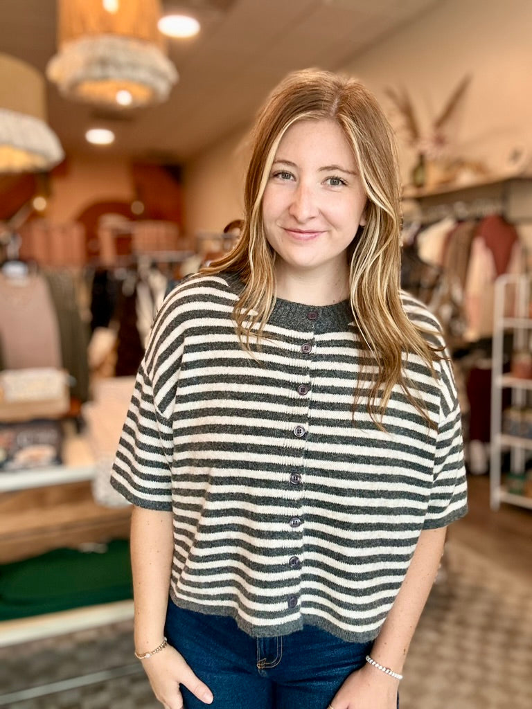 Lyla Short Sleeve Sweater-Zenana-R3vel Threads, Women's Fashion Boutique, Located in Hudsonville, Michigan