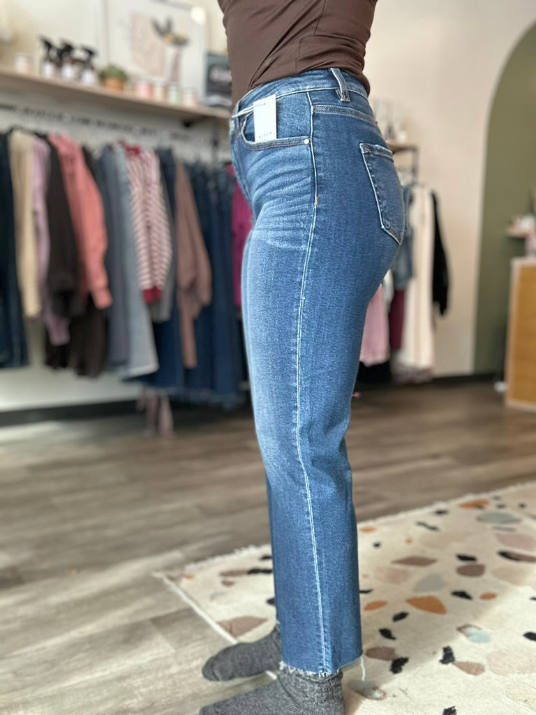 Olivia Slim Barrel Jean-Risen-R3vel Threads, Women's Fashion Boutique, Located in Hudsonville, Michigan