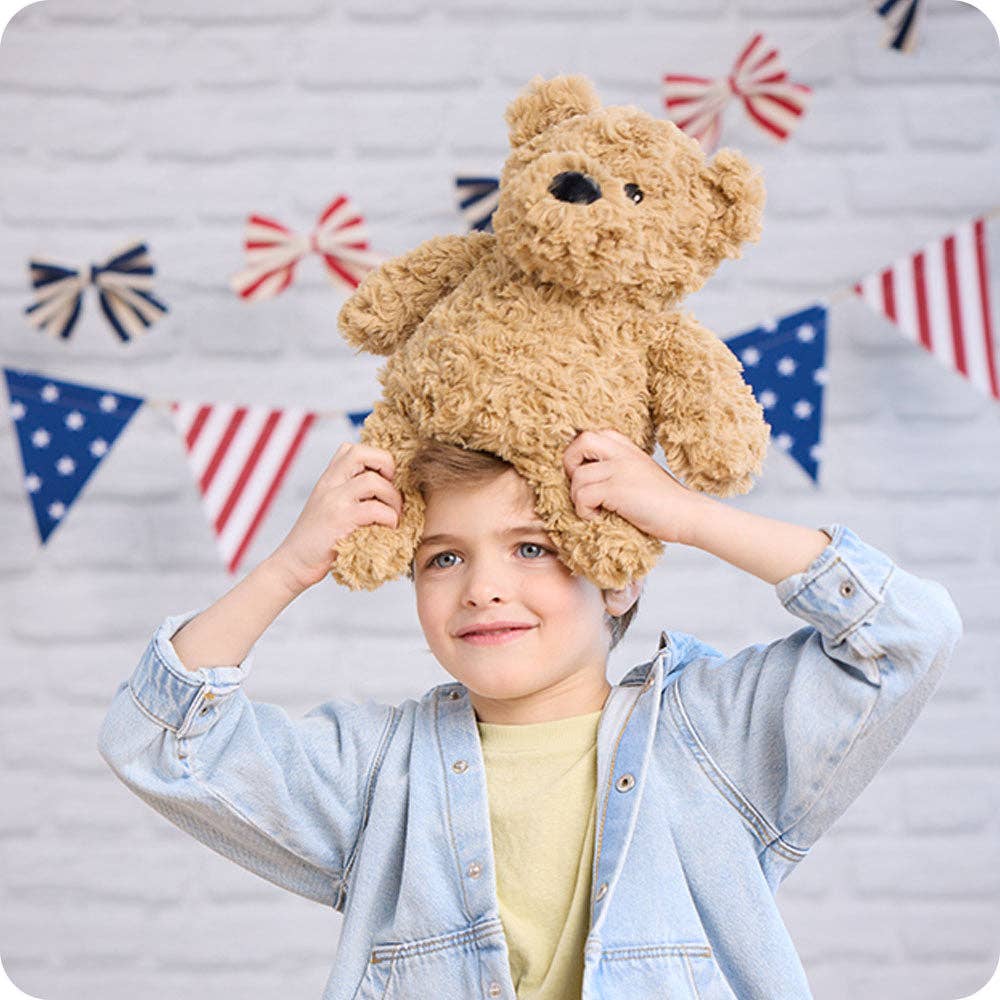 Brown Curly Bear Warmies-Warmies: America’s Favorite Microwave Plush Brand-R3vel Threads, Women's Fashion Boutique, Located in Hudsonville, Michigan