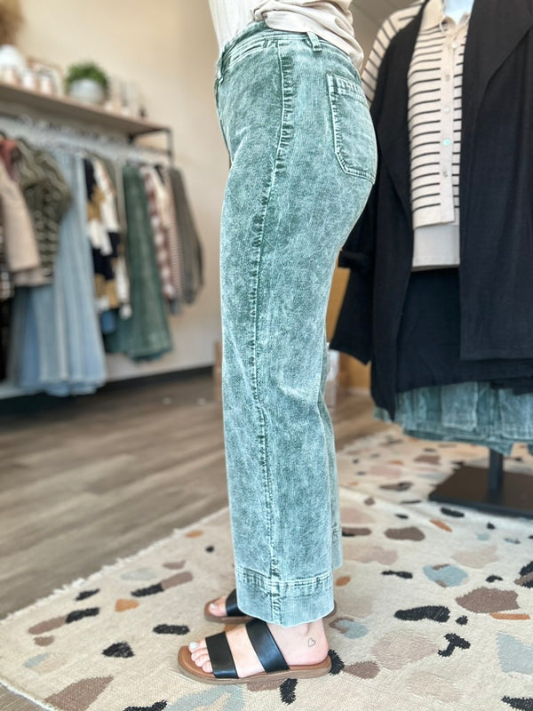 Jenna Crop Corduroy Pant-Risen-R3vel Threads, Women's Fashion Boutique, Located in Hudsonville, Michigan