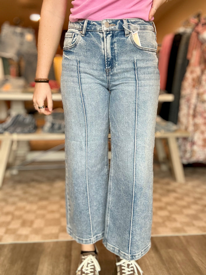 Finn Light wash Crop-Risen-R3vel Threads, Women's Fashion Boutique, Located in Hudsonville, Michigan