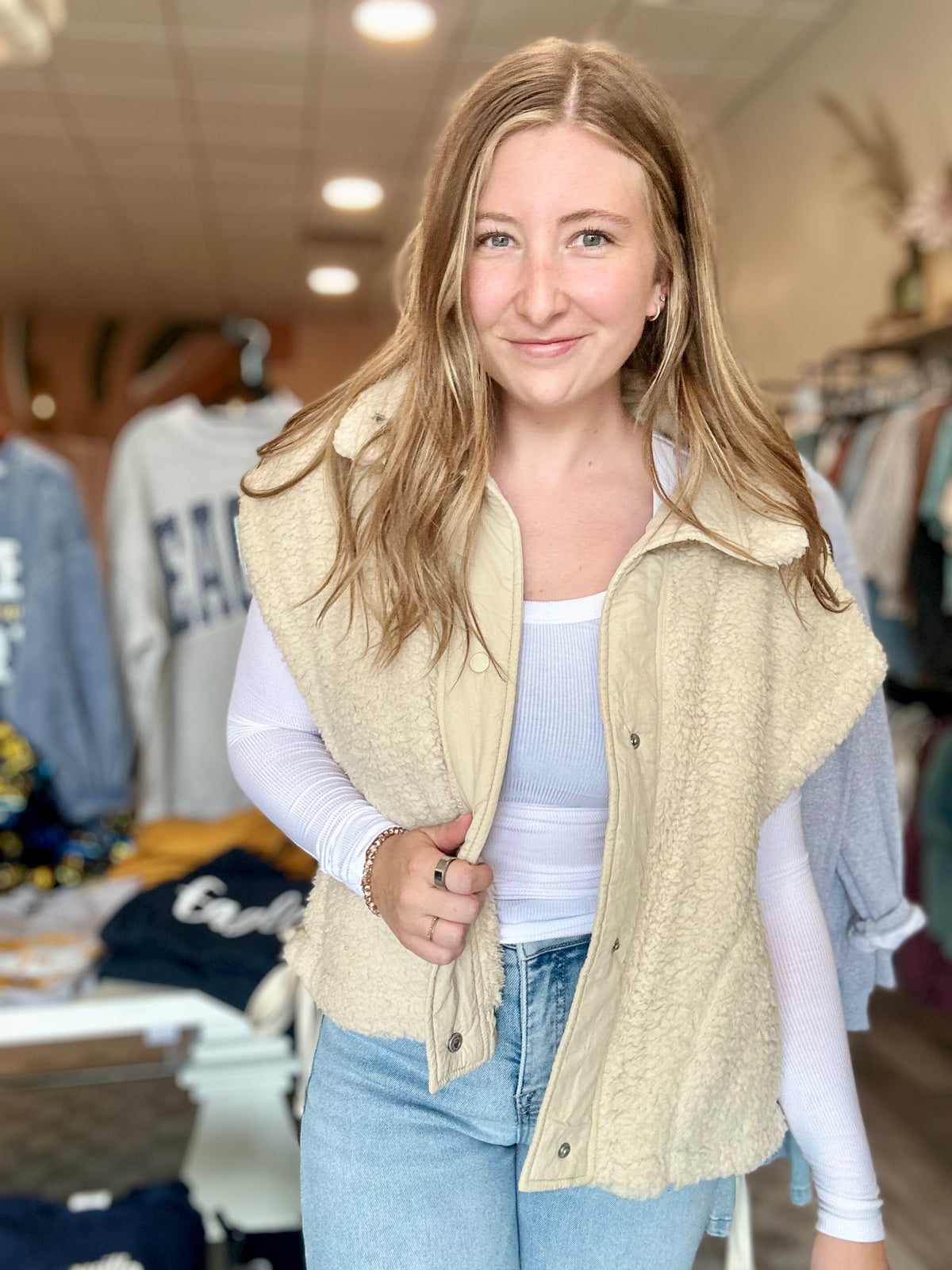 Brynn Sherpa Vest-Zenana-R3vel Threads, Women's Fashion Boutique, Located in Hudsonville, Michigan
