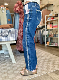 Lacey Embroidered Jeans-Risen-R3vel Threads, Women's Fashion Boutique, Located in Hudsonville, Michigan