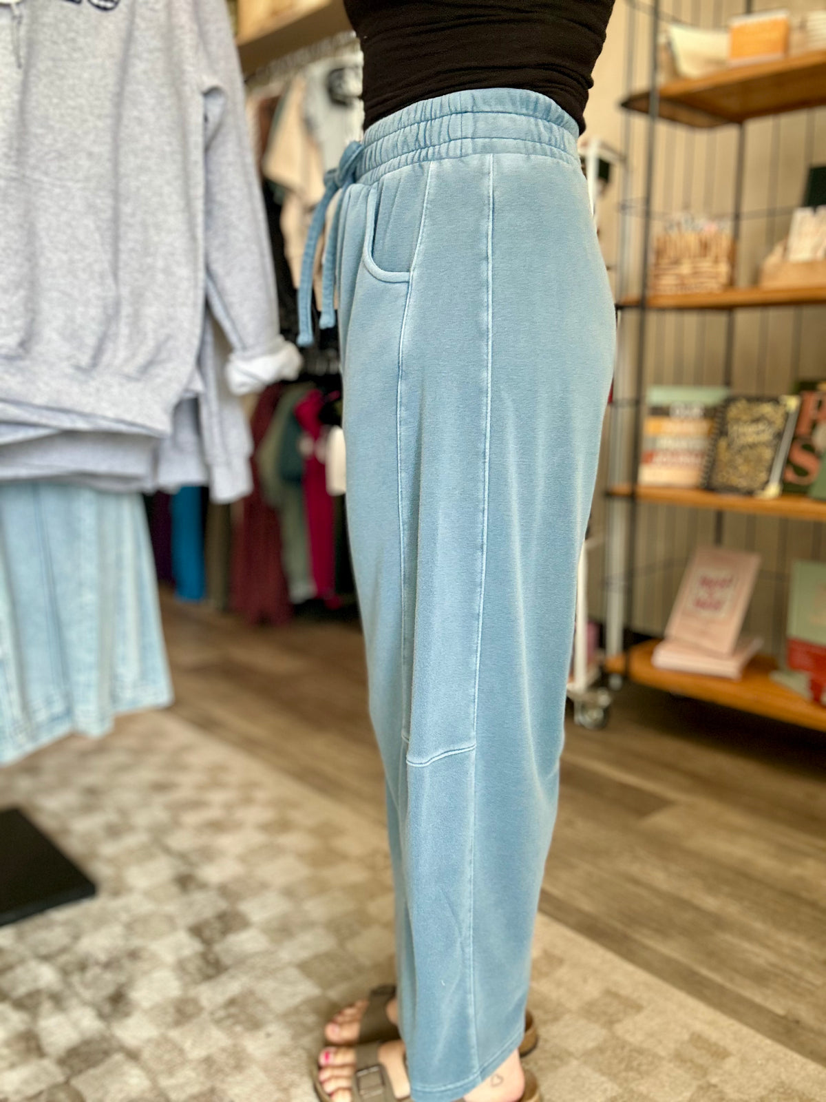Sarah Sweatpants-Blu Pepper-R3vel Threads, Women's Fashion Boutique, Located in Hudsonville, Michigan