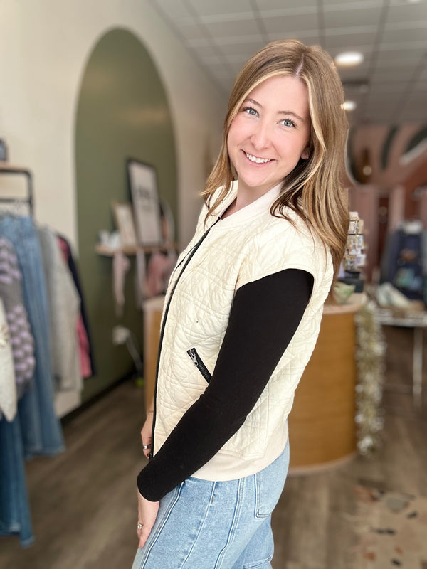Tonya Quilted Vest-Doe & Rae-R3vel Threads, Women's Fashion Boutique, Located in Hudsonville, Michigan