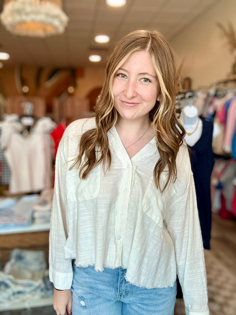 Justine Button Up-mustard seed-R3vel Threads, Women's Fashion Boutique, Located in Hudsonville, Michigan
