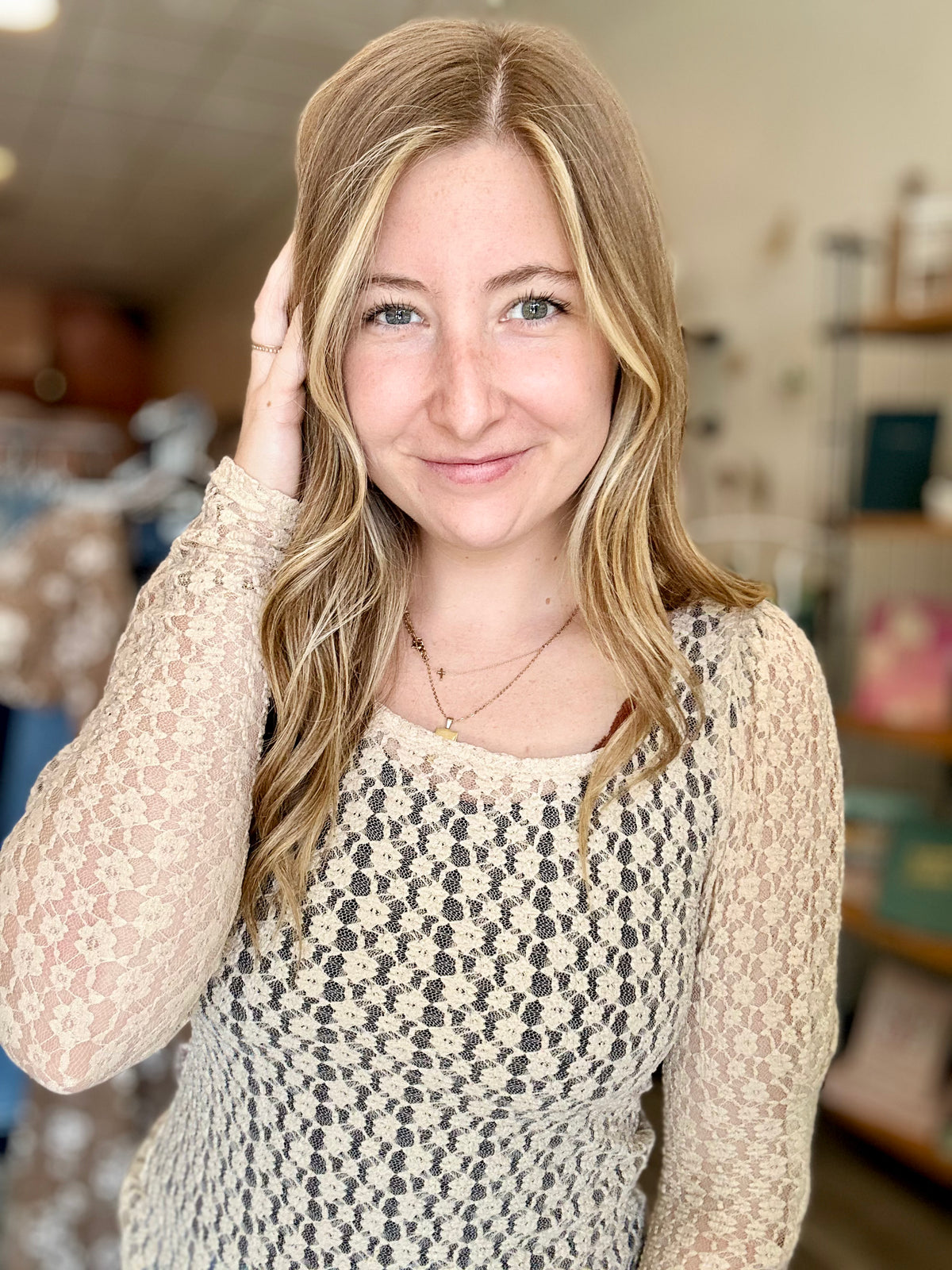 Morgan Lace Top-Doe & Rae-R3vel Threads, Women's Fashion Boutique, Located in Hudsonville, Michigan