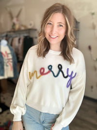 Merry Sweater-Blue B-R3vel Threads, Women's Fashion Boutique, Located in Hudsonville, Michigan