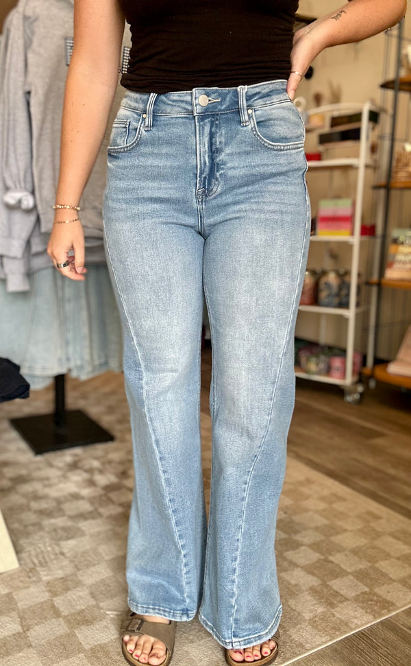 Blaire Ankle Wide Denim-Risen-R3vel Threads, Women's Fashion Boutique, Located in Hudsonville, Michigan