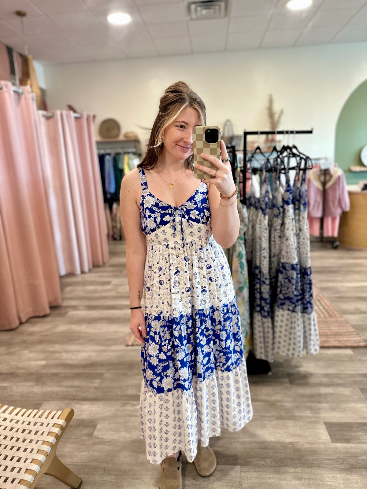 Bianca Dress-Blu Pepper-R3vel Threads, Women's Fashion Boutique, Located in Hudsonville, Michigan