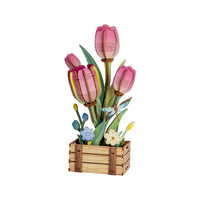 DIY Wooden Puzzle Kit - Pink Tulip Bloom Set-Hands Craft-R3vel Threads, Women's Fashion Boutique, Located in Hudsonville, Michigan