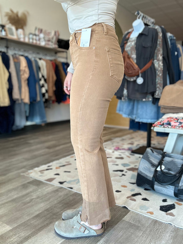 Camel High Rise Straight-Risen-R3vel Threads, Women's Fashion Boutique, Located in Hudsonville, Michigan