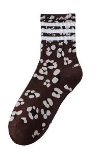 Leopard half crew Socks-JOSSLYN by wall to wall-R3vel Threads, Women's Fashion Boutique, Located in Hudsonville, Michigan