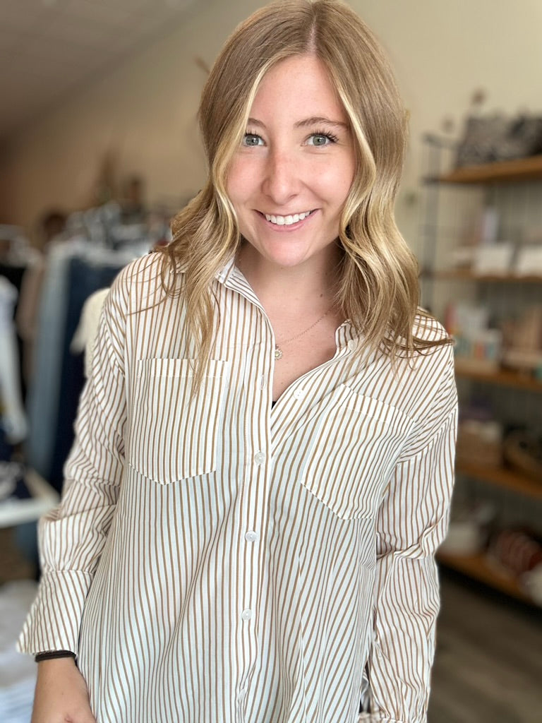 Kasey Button Down-Doe & Rae-R3vel Threads, Women's Fashion Boutique, Located in Hudsonville, Michigan