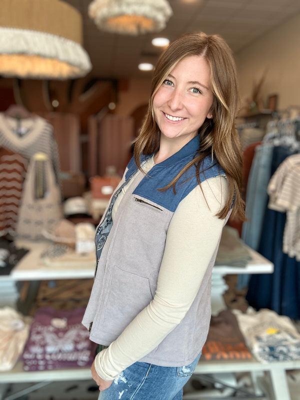 Corrine Vest-Hem & Thread-R3vel Threads, Women's Fashion Boutique, Located in Hudsonville, Michigan