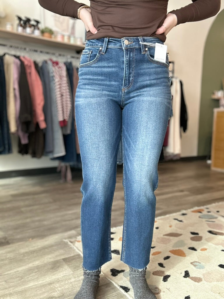 Olivia Slim Barrel Jean-Risen-R3vel Threads, Women's Fashion Boutique, Located in Hudsonville, Michigan