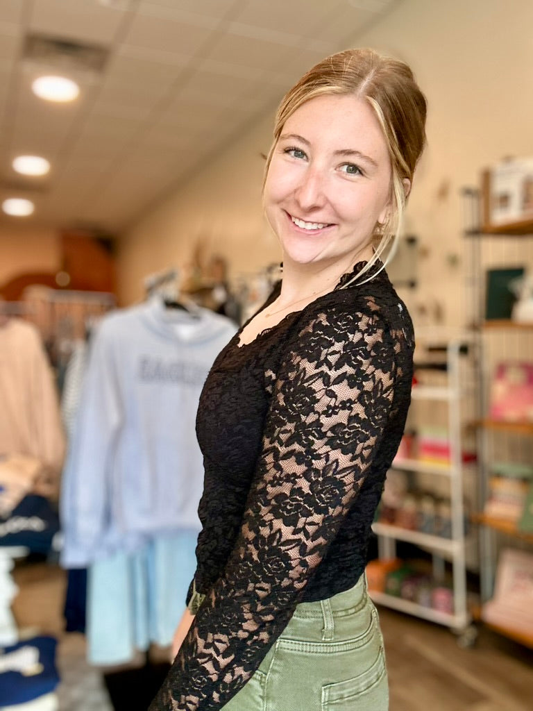 Kara Lace Long Sleeve-Bluivy-R3vel Threads, Women's Fashion Boutique, Located in Hudsonville, Michigan