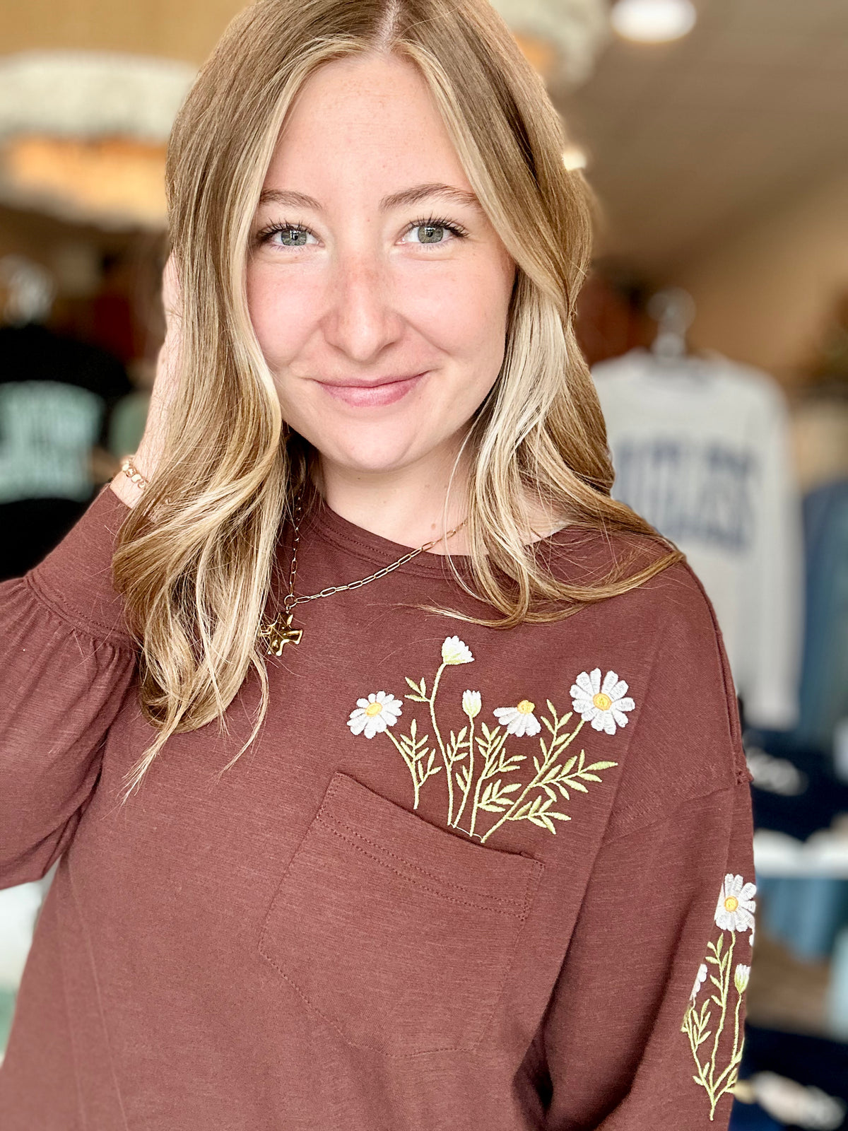 Kendra Embroidered Top-In loom-R3vel Threads, Women's Fashion Boutique, Located in Hudsonville, Michigan