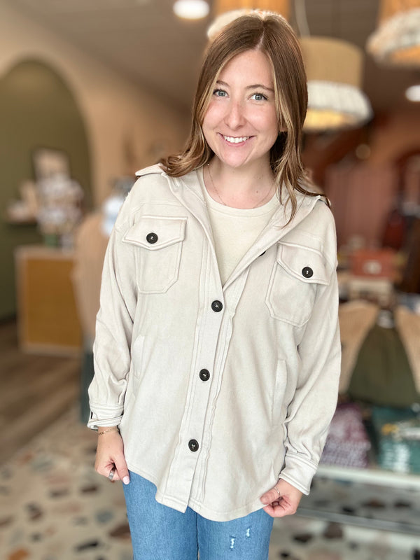 Faith Fleece Shacket-Zenana-R3vel Threads, Women's Fashion Boutique, Located in Hudsonville, Michigan