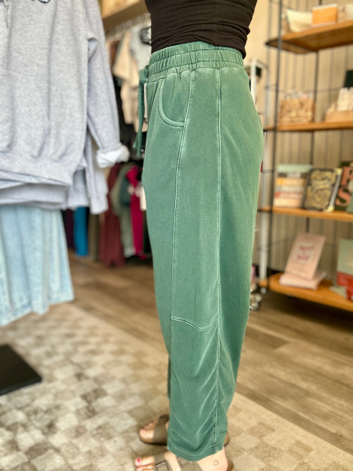 Sarah Sweatpants-Blu Pepper-R3vel Threads, Women's Fashion Boutique, Located in Hudsonville, Michigan
