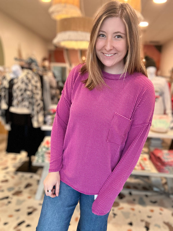 Hallie Long Sleeve-Zenana-R3vel Threads, Women's Fashion Boutique, Located in Hudsonville, Michigan