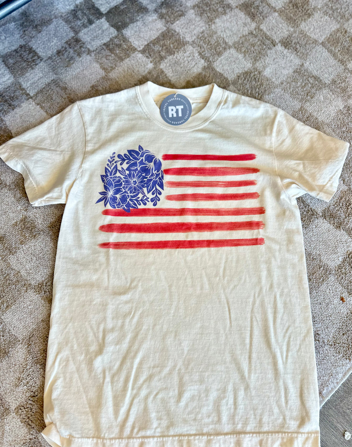 Floral Flag Tee-Whitney | Chaudoin Creations-R3vel Threads, Women's Fashion Boutique, Located in Hudsonville, Michigan