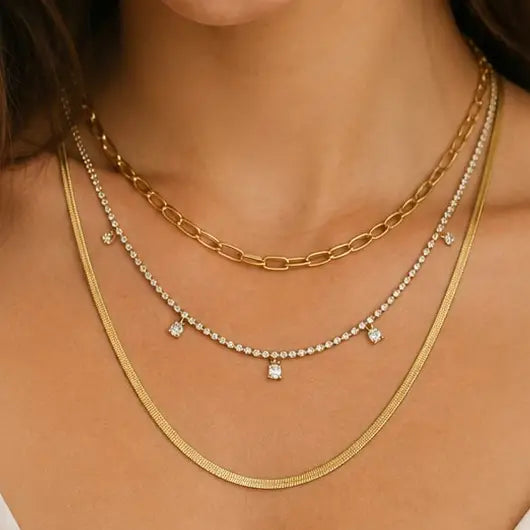 Triple Layer Gold Necklace
