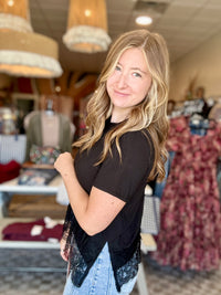 Faith Top- Black-Les Amis-R3vel Threads, Women's Fashion Boutique, Located in Hudsonville, Michigan