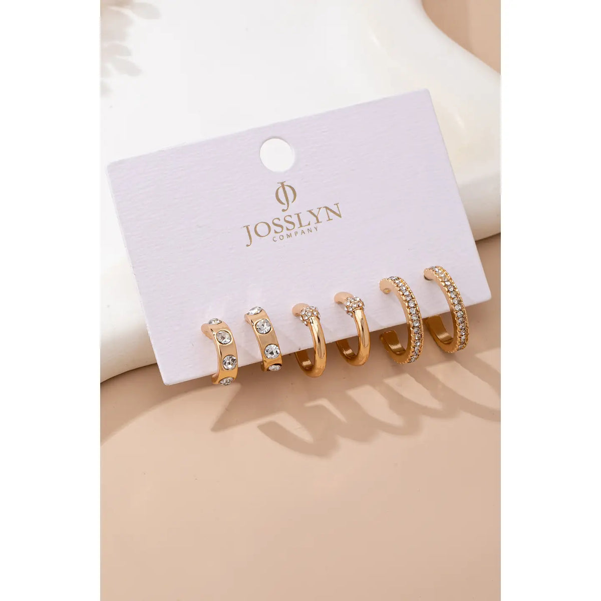 Gold-Tone Crystal Huggie Hoop Earring Set