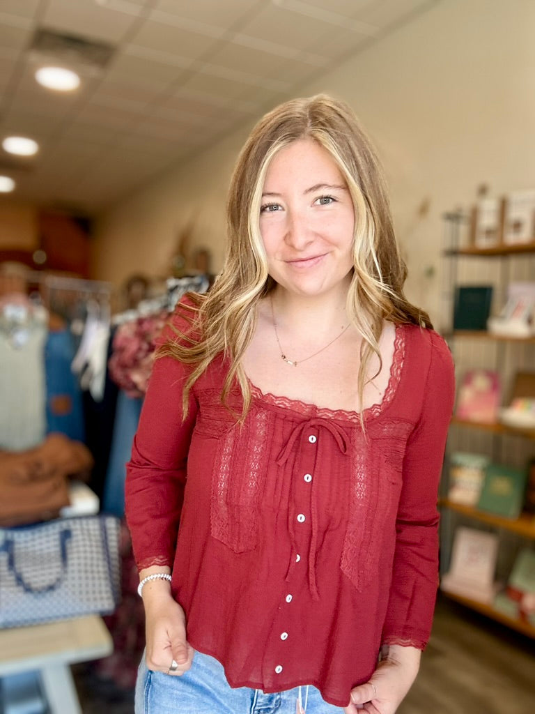 Karla Top-Blu Pepper-R3vel Threads, Women's Fashion Boutique, Located in Hudsonville, Michigan