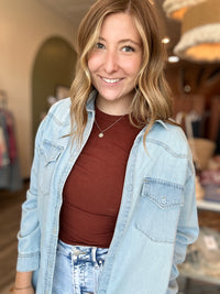 Rowan Lightweight Denim Jacket-Risen-R3vel Threads, Women's Fashion Boutique, Located in Hudsonville, Michigan