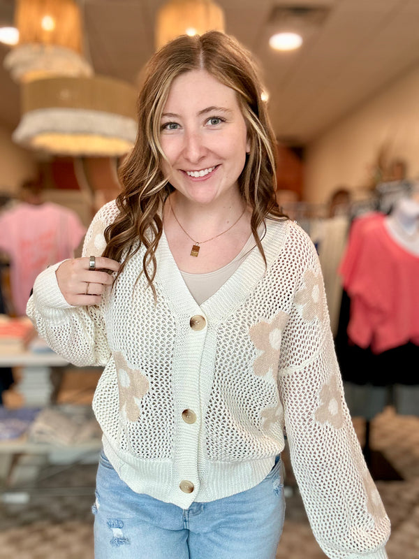 Linda Flower Cardi-Adora-R3vel Threads, Women's Fashion Boutique, Located in Hudsonville, Michigan