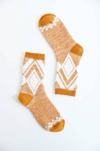 Faux Mohair Diamond Pattern Socks - Fall & Winter 2025-Leto Accessories-R3vel Threads, Women's Fashion Boutique, Located in Hudsonville, Michigan