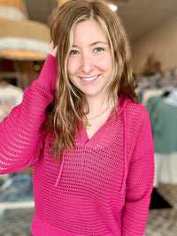 Bri Crochet Hoodie-mono b-R3vel Threads, Women's Fashion Boutique, Located in Hudsonville, Michigan