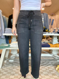 Rylee Elastic Waist Baggy Jeans-Risen-R3vel Threads, Women's Fashion Boutique, Located in Hudsonville, Michigan