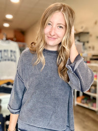 Annie Top-Blu Pepper-R3vel Threads, Women's Fashion Boutique, Located in Hudsonville, Michigan