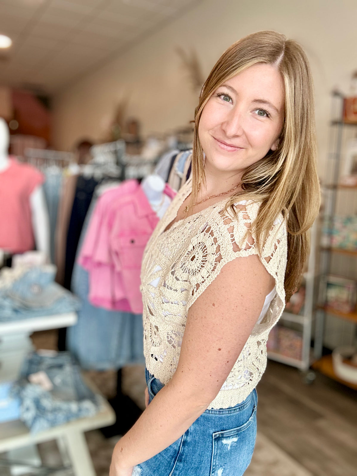 Lizzy Crochet Top-Doe & Rae-R3vel Threads, Women's Fashion Boutique, Located in Hudsonville, Michigan