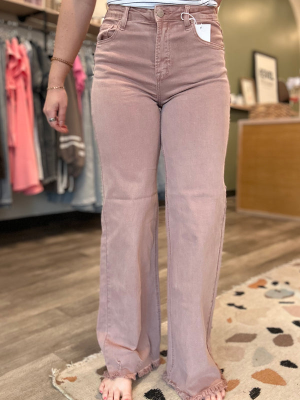 Hazel High Rise Mauve-Risen-R3vel Threads, Women's Fashion Boutique, Located in Hudsonville, Michigan