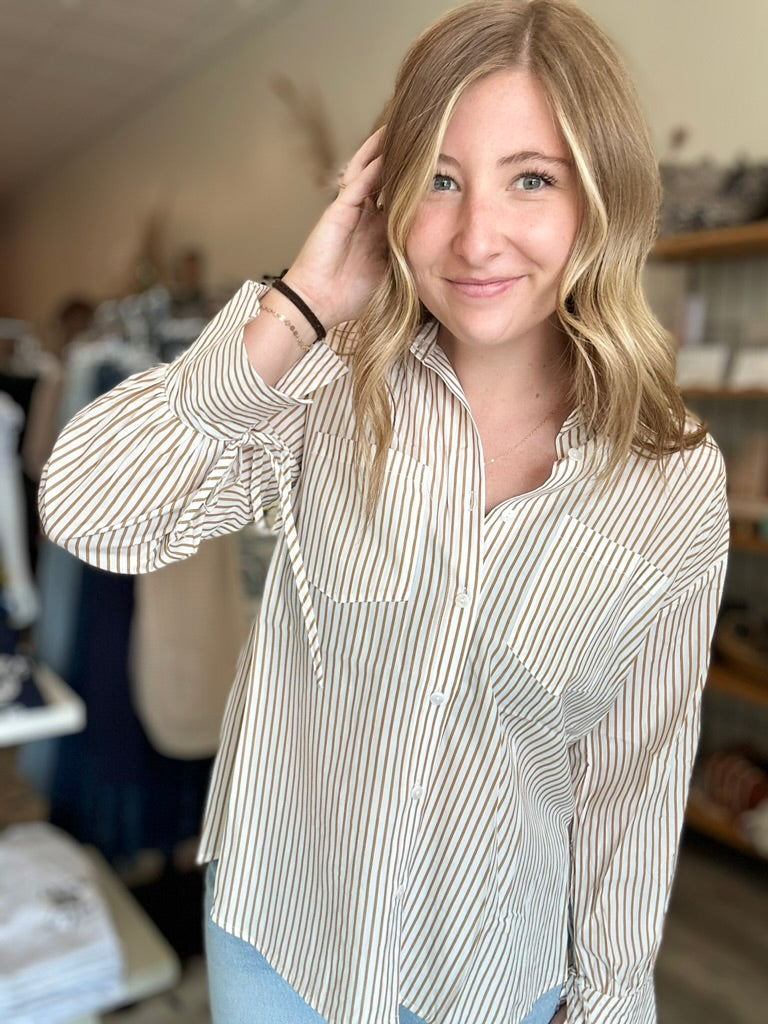 Kasey Button Down-Doe & Rae-R3vel Threads, Women's Fashion Boutique, Located in Hudsonville, Michigan