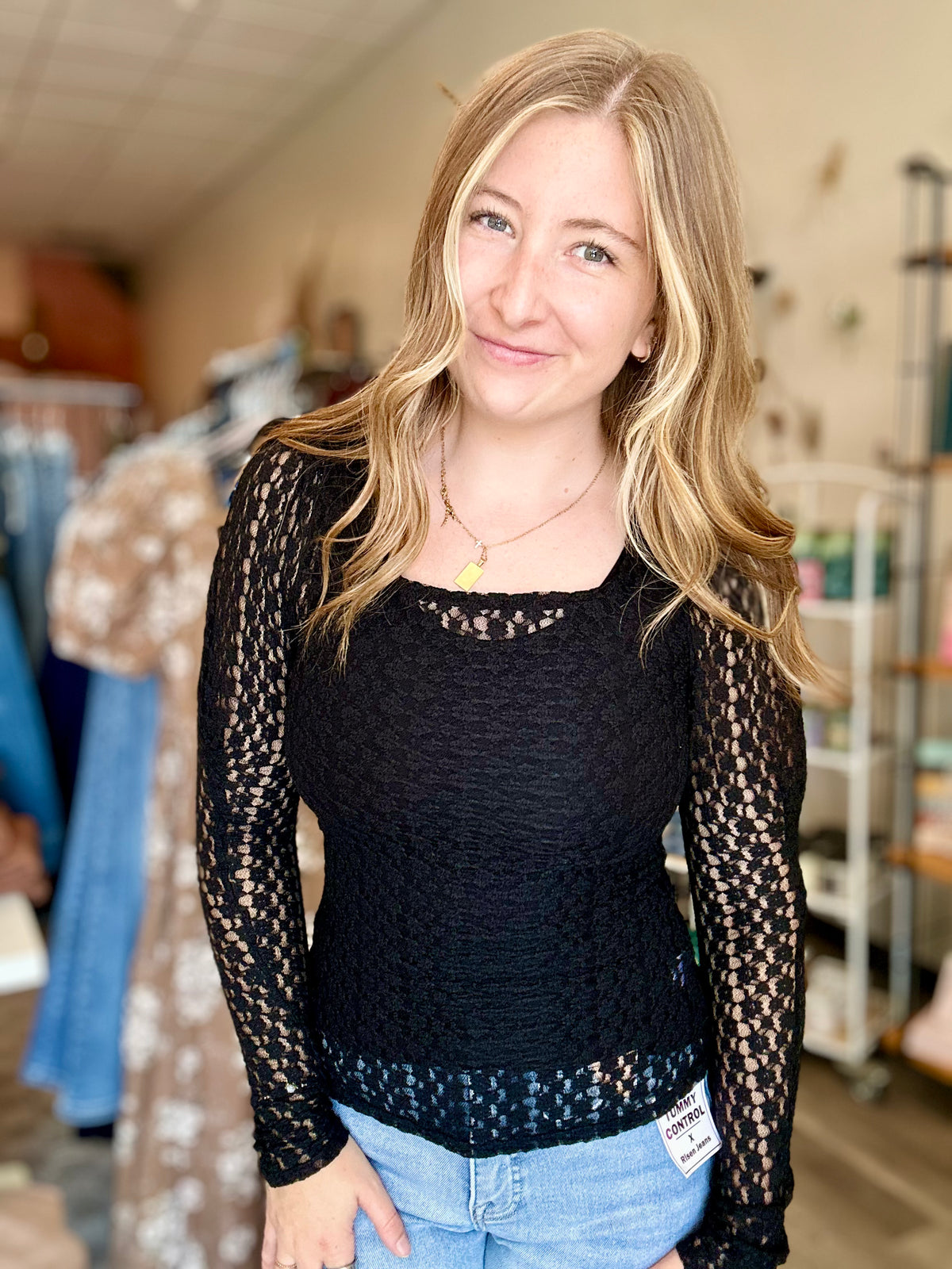 Morgan Lace Top-Doe & Rae-R3vel Threads, Women's Fashion Boutique, Located in Hudsonville, Michigan